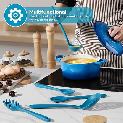 Onader Navy Blue Kitchen Utensils Set, Silicone Cooking Utensils Set of 10 - Image 6
