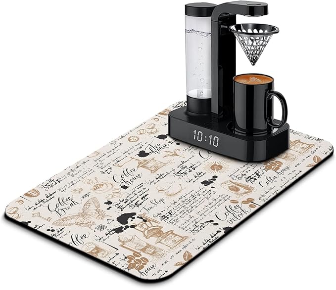 Coffee Mat 23inx15in, Coffee Bar Mat by Kuyig+Home