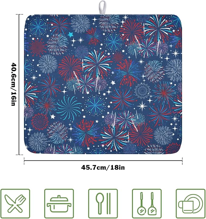 4th of July Patriotic Dish Drying Mat - Image 2