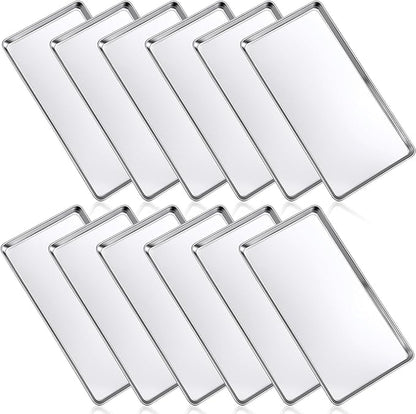 Mimorou 12 Pcs Baking Sheet Stainless Steel Cookie Sheet Small Metal Pans by Mimorou