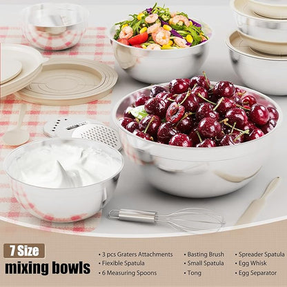 ENVTEK 7-Piece Stainless Steel Mixing Bowls Set - Image 8