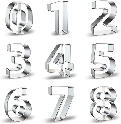 ZADE Number Cookie Cutters 9 Pcs, 4 Inch Stainless Steel Number Cookie Cutters by ZADECookieCutter