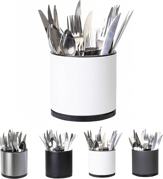 LIBODOUR Silverware Organizer Kitchen Utensil Holder 360°Rotating by ModernandFarmhouseUtensilHolder