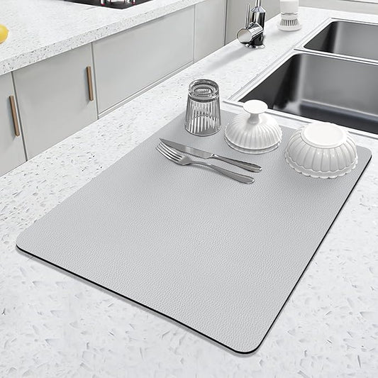 LOPNUR Kitchen Dish Drying Mat, Diatomite Coffee Mat, Super Absorbent Dish by LOPNUR