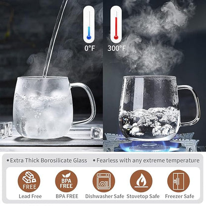 DOPUDO Glass Tea Cup with Infuser and Lid, 17.6oz/520ml Large Borosilicate - Image 5