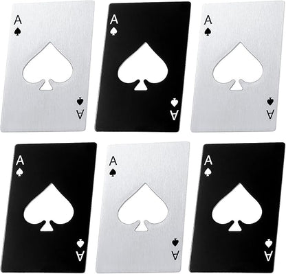 Chumia Poker Card Bottle Openers Stainless Steel Poker Card Beer Ace Bottle Cap by Chumia