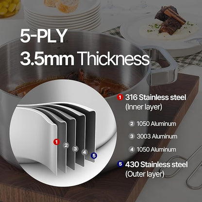316 Stainless Steel 6 Quart Soup Pot - Image 4