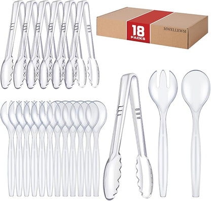 Mwellewm 18Pcs Serving Utensils, Large Disposable Serving Spoons by Mwellewm