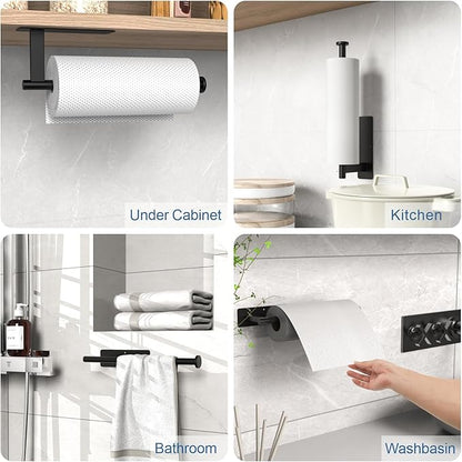 CUXIXA Paper Towel Holder Under Cabinet 2 Pack, Upgraded Self Adhesive Paper - Image 2