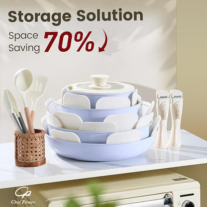 Chef Power Ceramic Nonstick Pots and Pans Set 19 Piece - Image 3