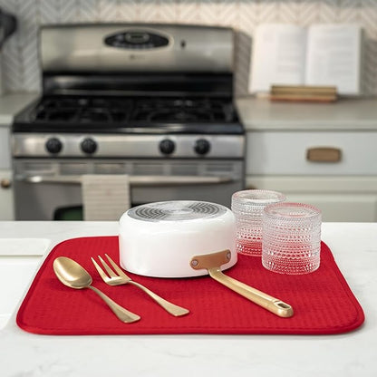S&T INC. Dish Drying Mat, 16” x 18”, Absorbent Microfiber Kitchen Counter Mat - Image 4