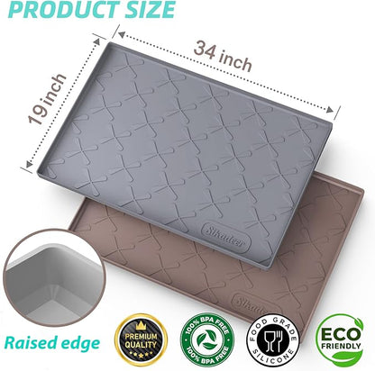 SIKADEER 34" x 19" Under Sink Mat Waterproof, Silicone Mat Kitchen Drawer Shelf - Image 3