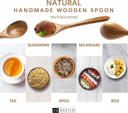 2 PCS Wooden Spoons for Honey, 6.7 inch Small Wooden Spoons - Image 5