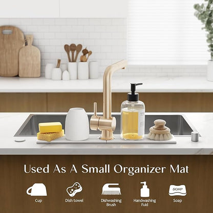 Eormoe Faucet Mat for Kitchen Sink – Diatomite Stone Drying Mat & Sink - Image 5