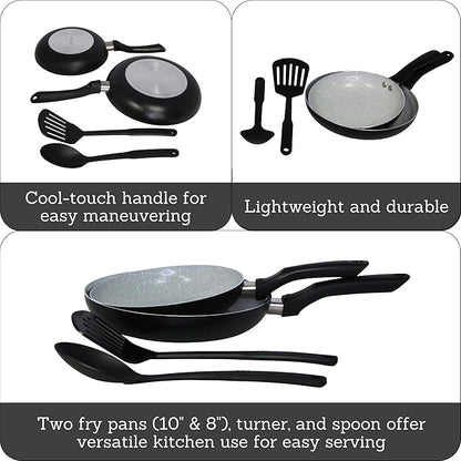 IMUSA Nonstick Ceramic Cookware Set 4-Piece 8in/10in, - Image 2