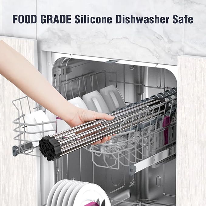 Tomorotec 17.7" x 12.5" Roll Up Dish Drying Rack Over Sink Drying Rack Sink - Image 6