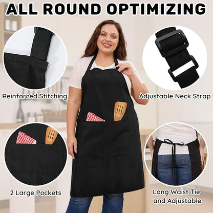 2 Pcs Plus Size Chef Apron, Unisex Professional Apron - Image 5