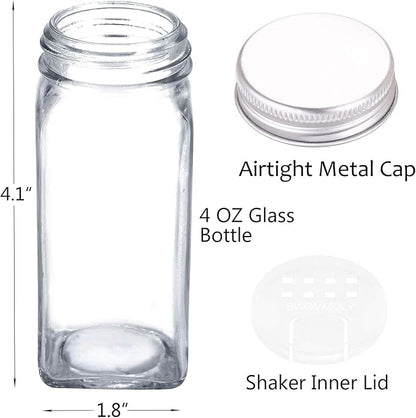 SWOMMOLY 30 Glass Spice Jars 4oz/Square Spice Bottles - Image 5