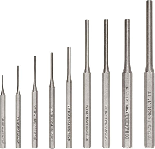 TEKTON Pin Punch Set, 9-Piece | PNC92001 | Made in USA by TEKTON