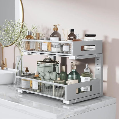 1 Pack 17IN Depth Under Sink Organizer, 2-Tier Pull Out Cabinet Organizer - Image 5