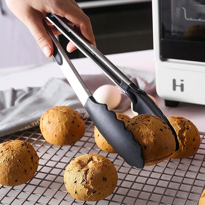 Tongs for Cooking, Food Grade Serving Tongs Set of 3 - Image 5