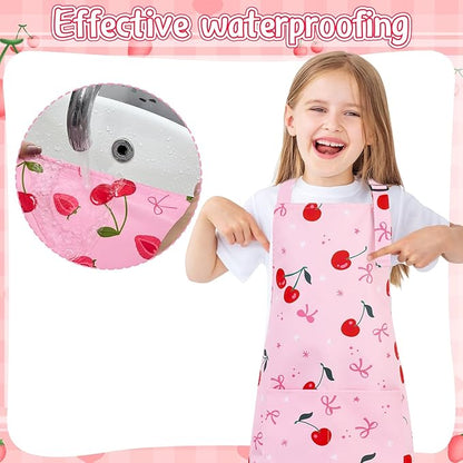 2 Pack Kids Apron, Cute Cooking Aprons, Waterproof Art Apron - Image 4