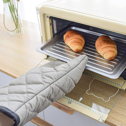 ARCLIBER Oven Mitts 1 Pair of Quilted Terry Cloth Cotton Lining, Extra Long - Image 4