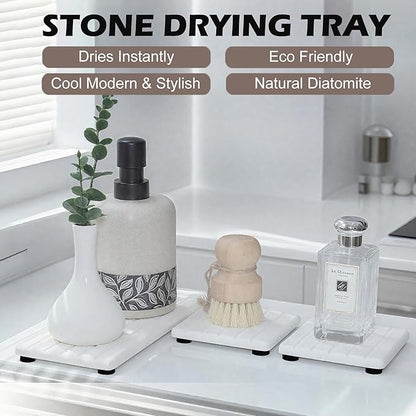 3PCS Stone Drying Tray, Stones Soap Trays, Water Absorbing Stone Tray - Image 5