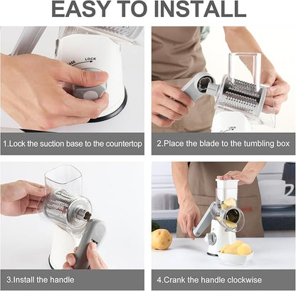 Cambom 5 in 1 Rotary Cheese Grater Hand Crank Cheese Shredder - Image 8