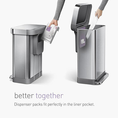 simplehuman Code Q 60 Count, Dispenser Pack Custom Fit Liners, Drawstring Trash - Image 6