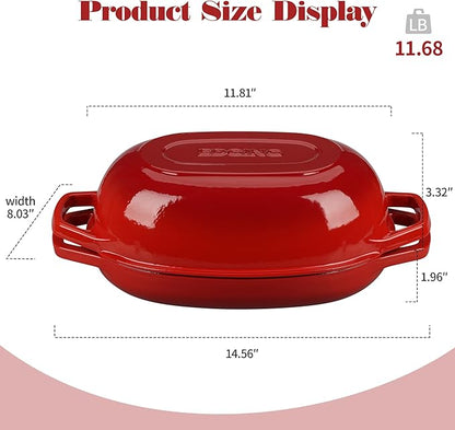 EDGING CASTING Enameled Cast Iron Oval Dutch Oven Pot - Image 2