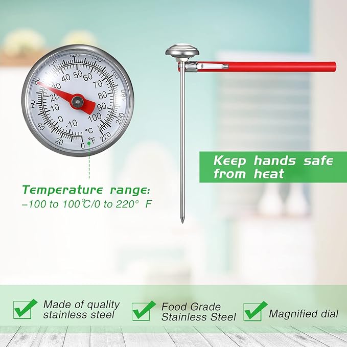 Xuhal 6 Pcs Stainless Steel Kitchen Thermometer - Image 3