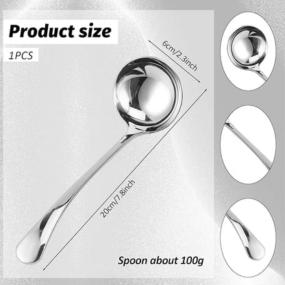 7.9 Inch Silver Small Gravy Soup Ladle Small Ladle Gravy Ladles 18/10 Stainless - Image 2