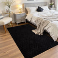 3x5 Black Washable Area Rug for Bedroom, Modern Geometric Shag Non-Slip Living by VisittheFlagover