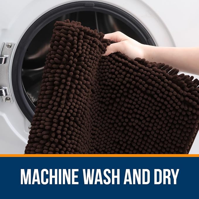 OLANLY Large Bathroom Rugs 45x27, Extra Soft Absorbent Chenille Bath Rugs - Image 5