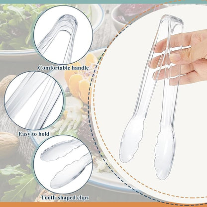 Tessco for you 100 Pcs Plastic Tongs for Serving Bulk, 9 Inch Plastic - Image 3