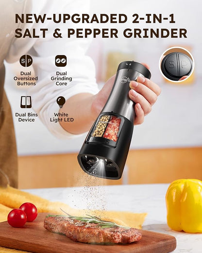 Sangcon Electric Salt and Pepper Grinder Set Shaker 2 IN 1 - Image 2