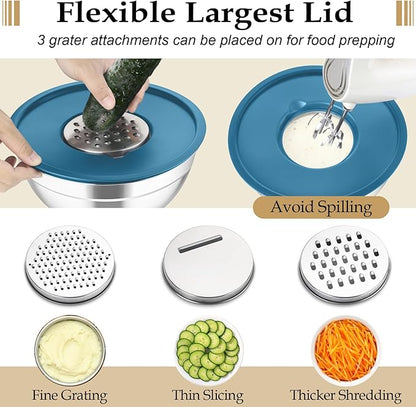 TeamFar Mixing Bowls with Lids Set, - Image 4