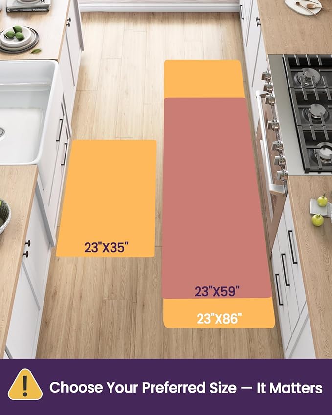 DEXI Kitchen Floor Mats Cushioned Anti Fatigue Runner Rug, 23x86 Mottled Brown - Image 2