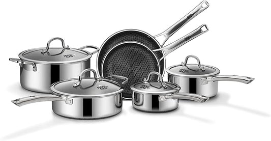 SNOWCLAD Pots and Pans Set Non Stick, Non Stick Frying Pans, Saute Pan & Stock by SNOWCLAD