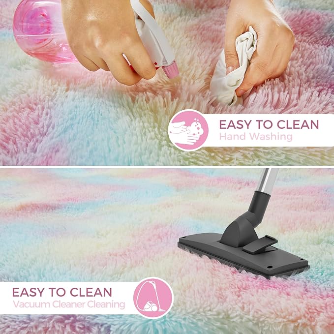 Ultra Soft Rug for Living Room, 4X6 Fluffy Shag Area Rug for Bedroom, Modern - Image 7