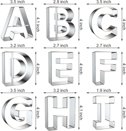 4 Inch Alphabet Letter Cookie Cutter Set - Image 2