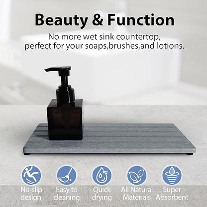 Diatomite Soap Dish, Water Absorbing Stone Tray, Kitchen Sink Organizer - Image 6
