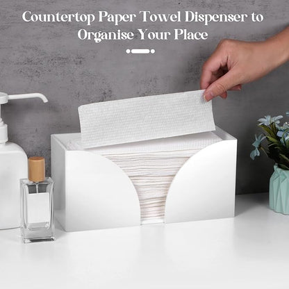 2PCS White Paper Towel Dispenser Countertop, AcrylicPaper Towel Holder - Image 2