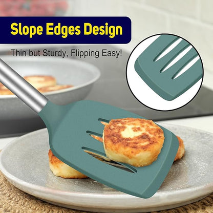 HOTEC Silicone Spatula Set of 2 Heat-Resistant 600F & BPA-Free Kitchen Spatula - Image 5