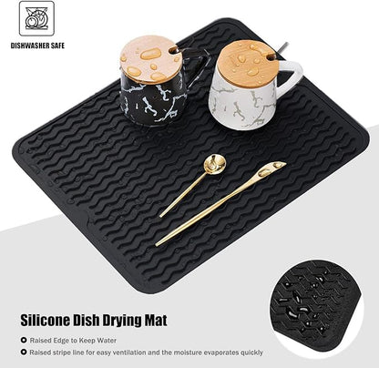 Silicone Dish Drying Mat, Non-Slip Easy Clean Sink Mat Large Heat-resistant - Image 3