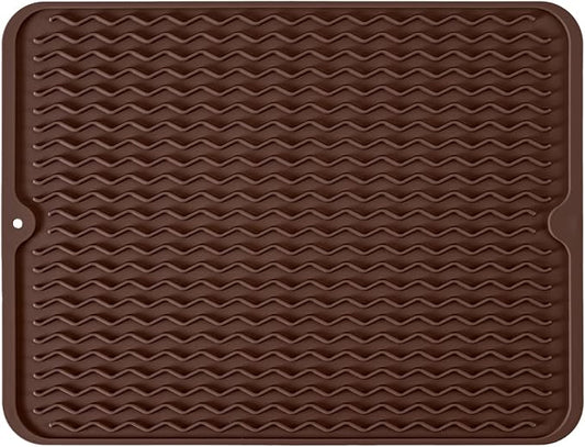 Silicone Dish Drying Mat, Non-Slip Easy Clean Sink Mat Large Heat-resistant by MODENGKONGJIAN