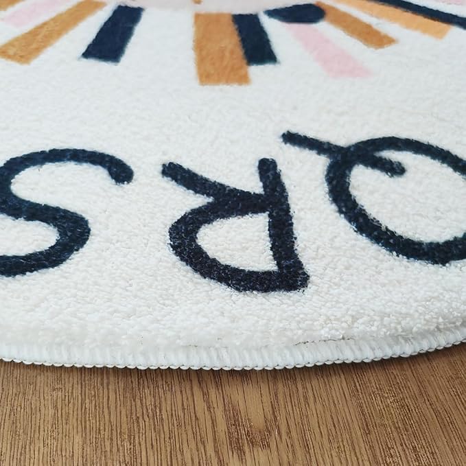Poowe ABC Lion Kids Room Rug, 31.5" Round Washable Area Rugs - Image 7