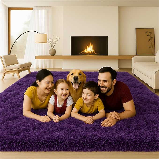 6x9 Rugs for Living Room, Rug for Bedroom, Plush Fluffy Carpet, Non-Slip - Image 3