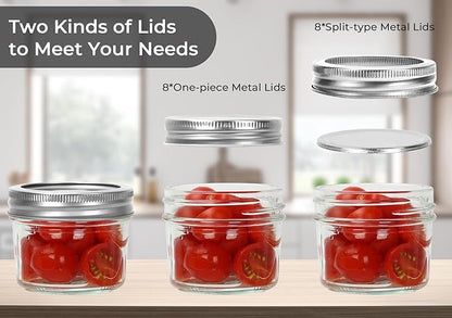 Eathtek Small Mason Jars 8 Pack, 4oz/120ml Mini Canning Jars - Image 4